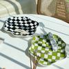 European Chessboard Ceramic Plate Black and White Checkered Irregular Tableware Dinner Plate Dinner Set Plates and Dishes