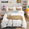 Пододеяльник с овечьей шерстью, размер King Queen, комплект постельного белья с изображением прекрасных животных из фермы для детей, подростков и взрослых, белый, козий, 2/3 шт., пододеяльник, наволочка