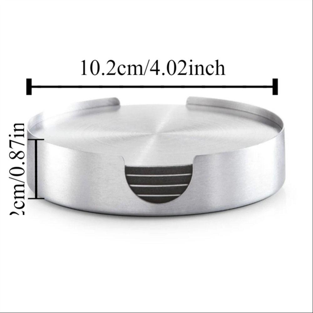6Pcs/Set Durable Stainless Steel Coaster Heat-resistant Round Tea Cup Coaster Mug Pad Hotel