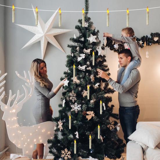 12 шт. подвесных плавающих свечей с пультом дистанционного управления Magic Flameless Taper