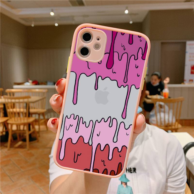 Melted Colorful Painting Phone Case for iPhone X XR XS 7 8 Plus 11 12 13 pro MAX 13mini Translucent Matte Case