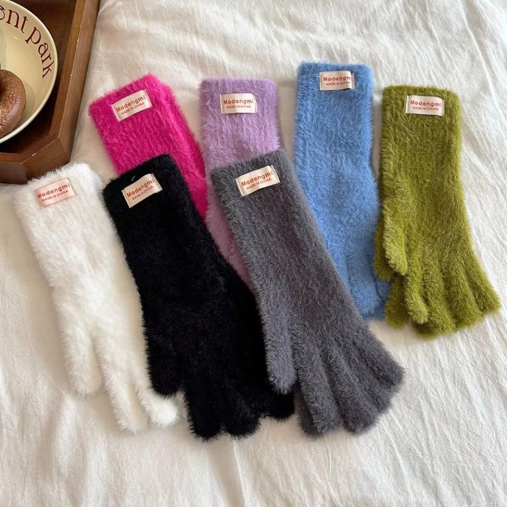 Soft Thick Winter Plush Gloves Mink Fleece Touch Screen Gloves Velvet Mittens  Winter Accessories