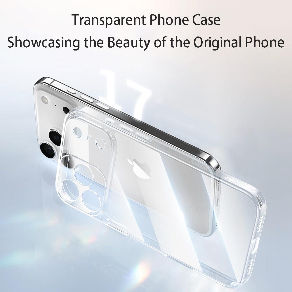Роскошный прозрачный чехол для телефона iPhone 17 Pro Max Air, мягкий ТПУ, силиконовая задняя крышка, прозрачный чехол