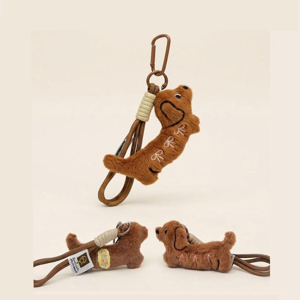 Cute Dog Plush Soft Stuffed Animal Puppy Toy Purse Bag Charm Pendant For Women Girls Backpack Handbags Bag Charm