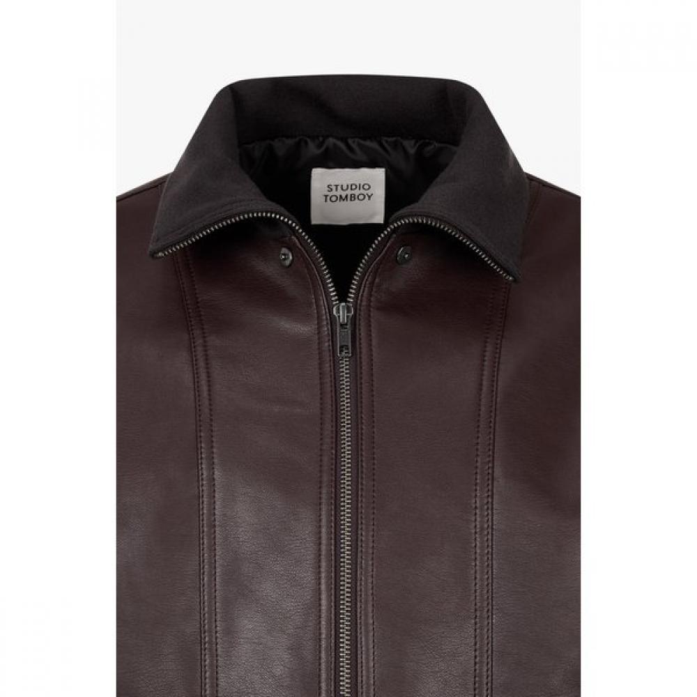 Studio Tomboy Leather Bomber Jacket 9105161a01