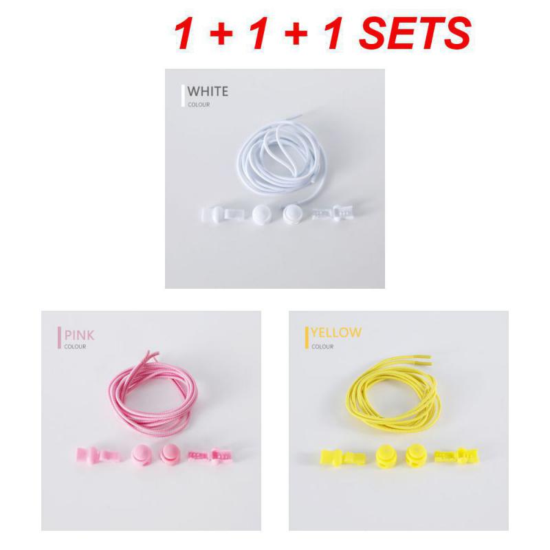 2/3/4SETS Шнурок для обуви Эластичные кроссовки без завязок с эластичными шнурками Кнопка Эластичные шнурки Без шнурков Плоские туфли Шнурок для обуви