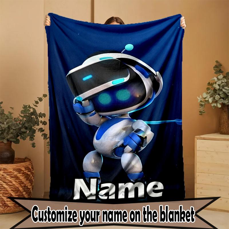 Custom Name Personalized Cosmic Bot Crew Print Blanket, Home Decor, Bedroom, Sofa, Camping, Couch, Gifts for Birthday ChristmasEnthusiasts