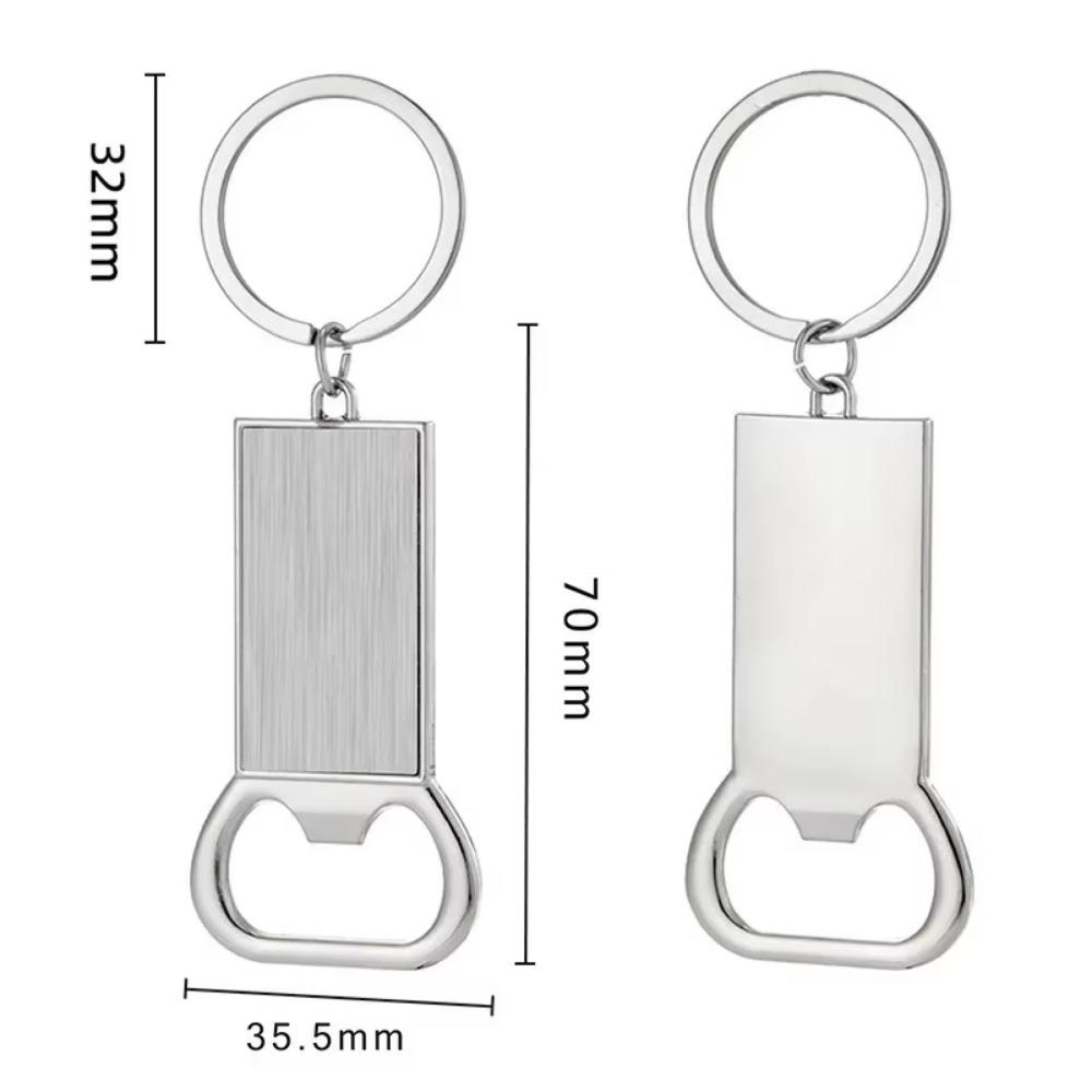 Creative Custom Laser Logo Name Keyring Practical Printing Activity Bar Ad Key Ring Chain Metal Beer Bottle Opener Keychain Gift