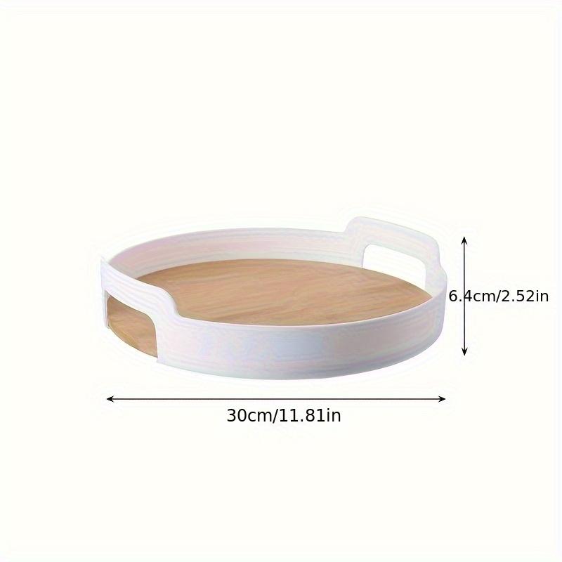 Элегантный бамбуковый поднос для завтрака с ручками — художественный дизайн в винтажном стиле для столовой, работы, хранения — идеально подходит для спальни, кухни, гостиной