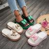 Модные женские шлепанцы на платформе с одним ремешком и бантом - Универсальные уличные сандалии