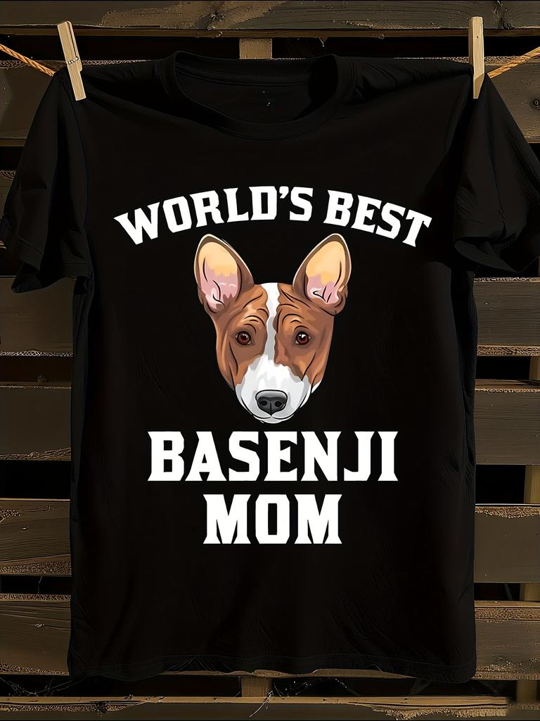 World'S Best Basenji Dad T-Shirt Mens Tshirt Womens Tshirts with Letters Print Short Sleeves T-Shirt Casual Street Tee Shirt Top