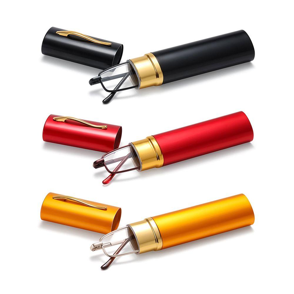 Strength +1.0~+4.0 Slim Portable Anti-blue Light Readers for Men Women Eyeglasses with Pen Clip Tube Case Reading Glasses