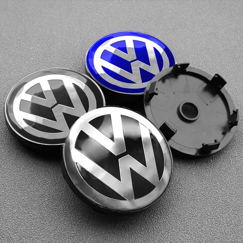 4Pcs 56mm 60mm Car Wheel Hub Center Cap Emblem Badge Cover Stickers For Volkswagen VW R Line GTI Touareg Golf 6 7 8 Jetta Passat zf0