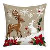 Short Plush Christmas Pillow Cover 45x45cm Sofa Cushion Cover  Xmas Home Decoration