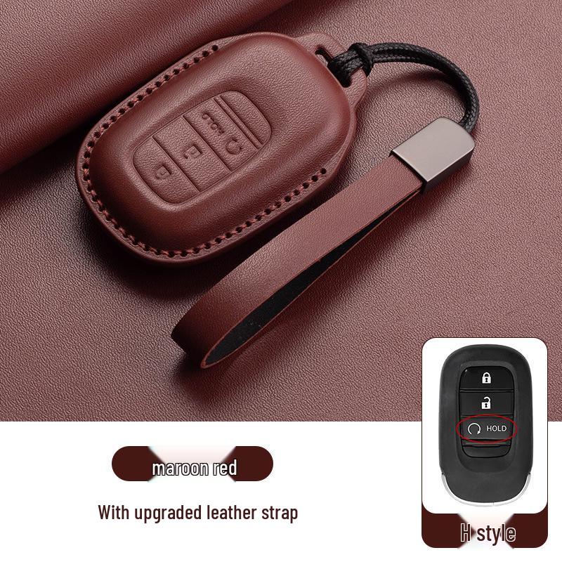 Stylish Key Cover for Eleventh Gen Civic, New CR-V, Accord, XR-V, Crown, HR-V, Xingge, and Haoying - Brown
