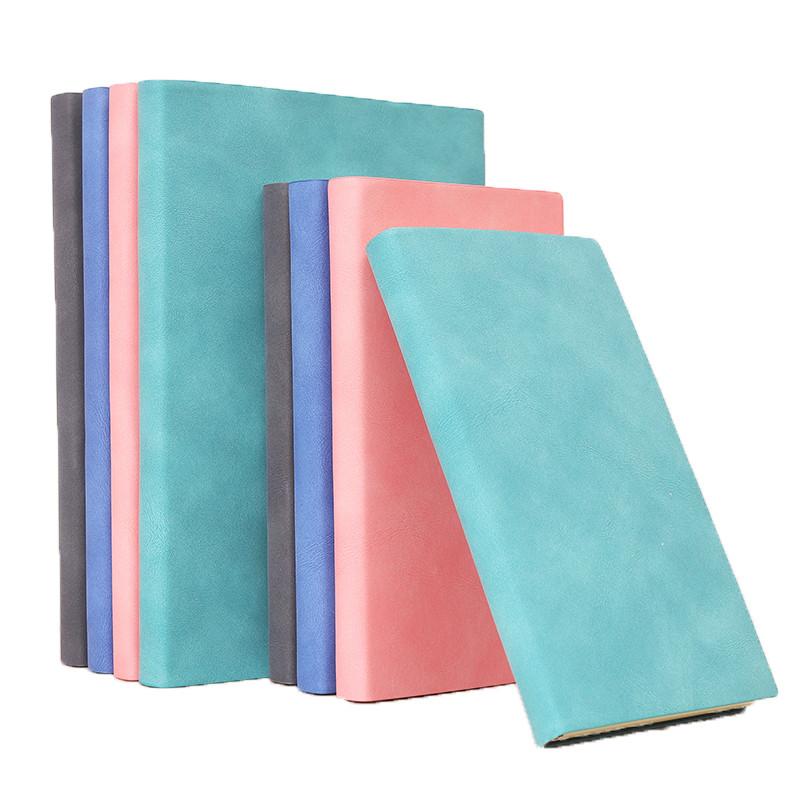 A5 Mini Notebook 100 Sheets PU Leather Cover School Student Soft Journal Square/Blank Thread Sewing Binding for Diary Writing