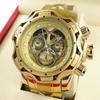 Роскошные золотые непобедимые оригинальные мужские часы с большим циферблатом, Invincible Watch Invicto, водонепроницаемые Reloj De Hombre Relogio Masculino