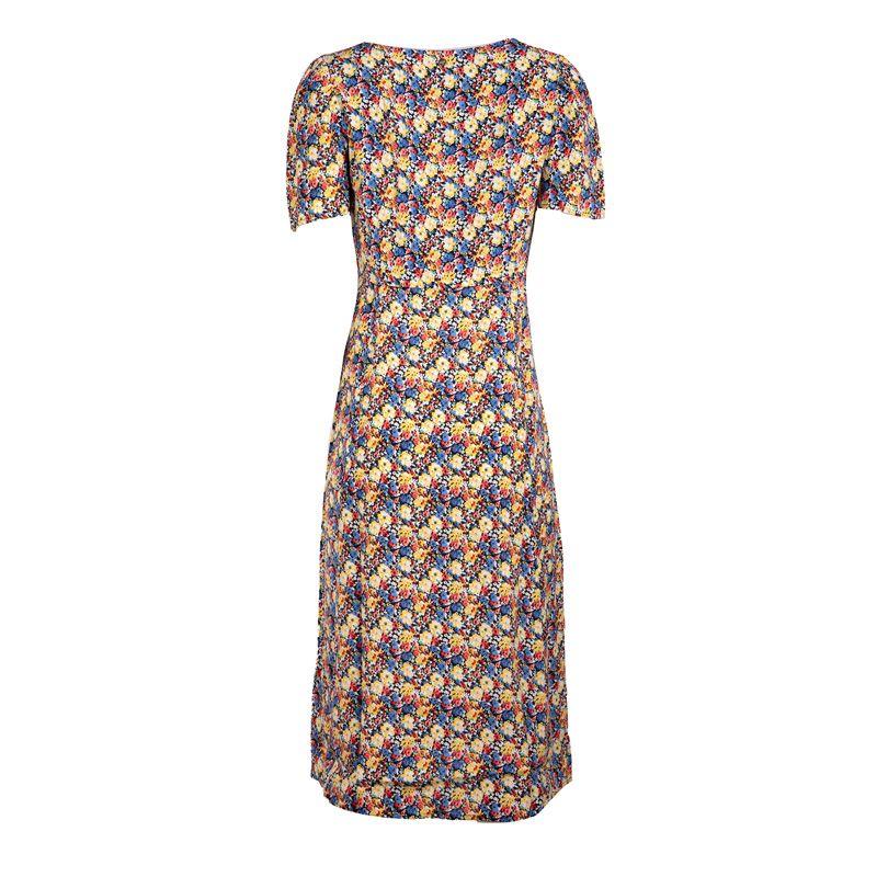 Длинное платье с цветочным принтом и пуговицами Женское DEELUXE 74