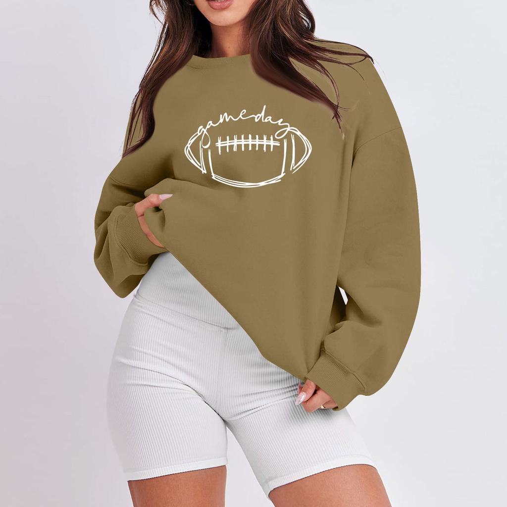 Женская повседневная мода с длинным рукавом и принтом, с круглым вырезом, свободная толстовка