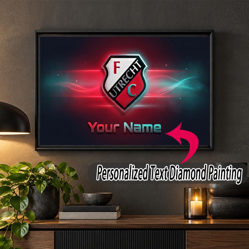 FC Utrecht Custom Name Text 5D Diamond Painting Kit DIY Full Drill Diamond Art Decoration
