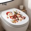 Snowman Elves Toilet Seat Decals Cute Santa Christmas Wall Decals, Removable PVC Stickers with No Residue Seasonal Decor Elf Gift Elements,
