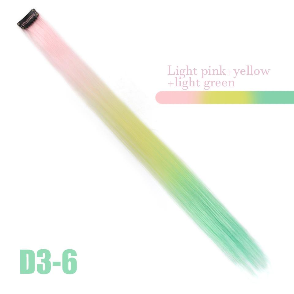 Color Single Clip Hair Piece Synthetic Wig Female Refreshing Style Thin Holiday With Natural Long Hair Piece Hair Extension