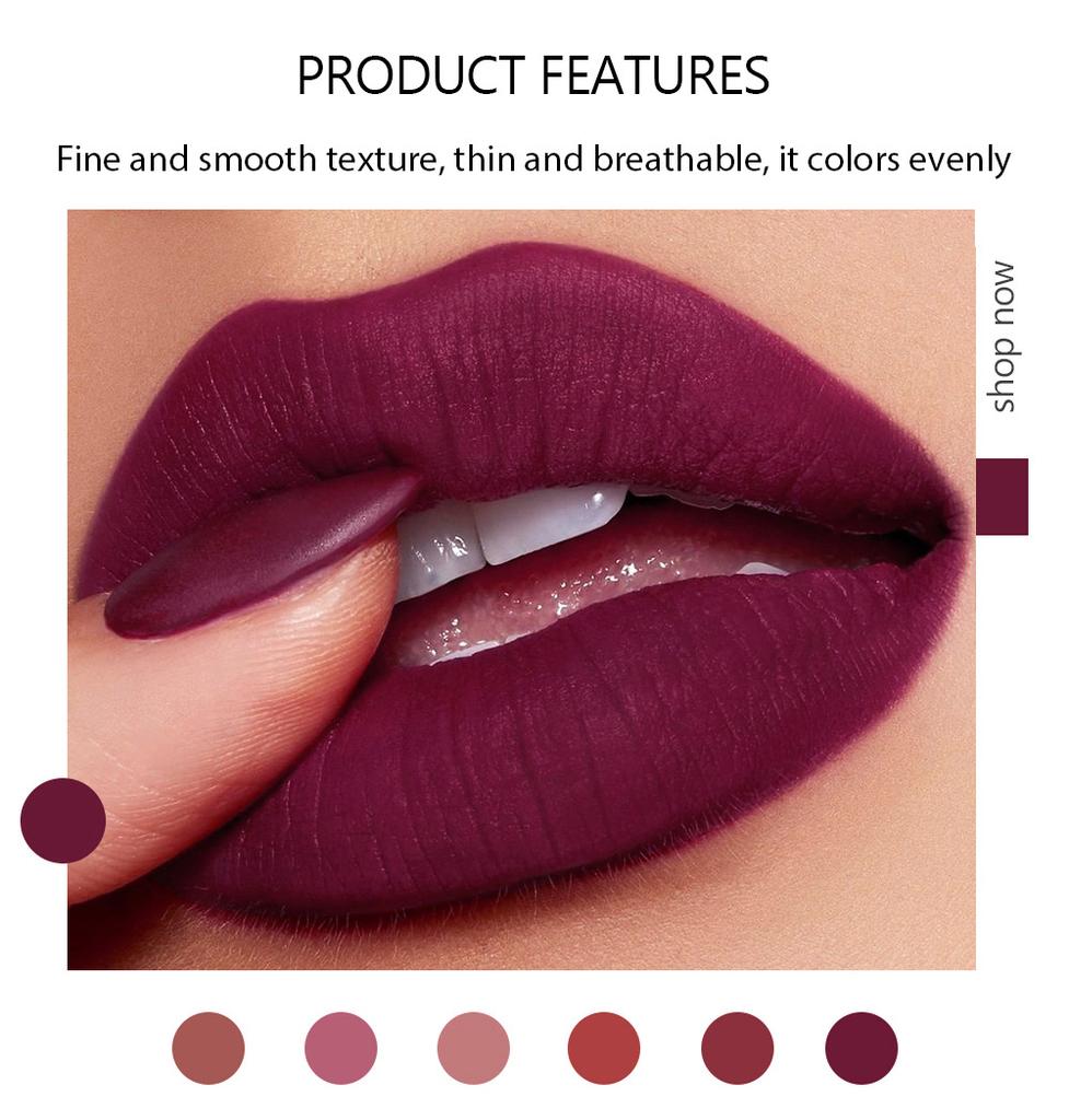 HANDAIYAN 6 Color Matte Nourishing Lipstick
