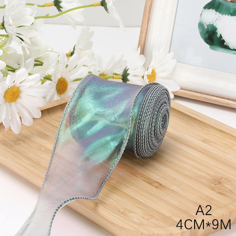 9M 4CM Fishtail Yarn Ribbon For DIY Bow Hair Ornament Bouquet Gift Wrapping Material Wave Silk Ribbons Party Decor