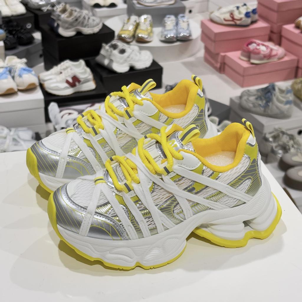 Платформенные кроссовки «папины кроссовки» женские 2025 лето новые тонкая сетка дышащие легкие с небольшой высотой повседневные спортивные туфли