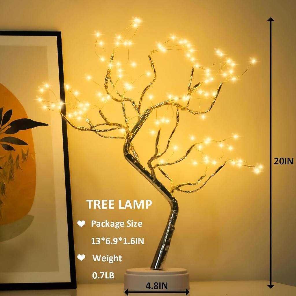 Fairy Tree Light 108Led Twinkle Tree Fairy Light Spirit Silver Tree Lamp Battery/USB Operated Adjustable Branche Home Decoration