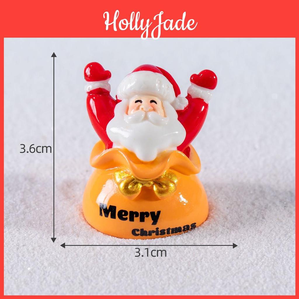 Stylish Resin Christmas Santa Claus And Snowman Miniature Ornaments Tabletop Decor