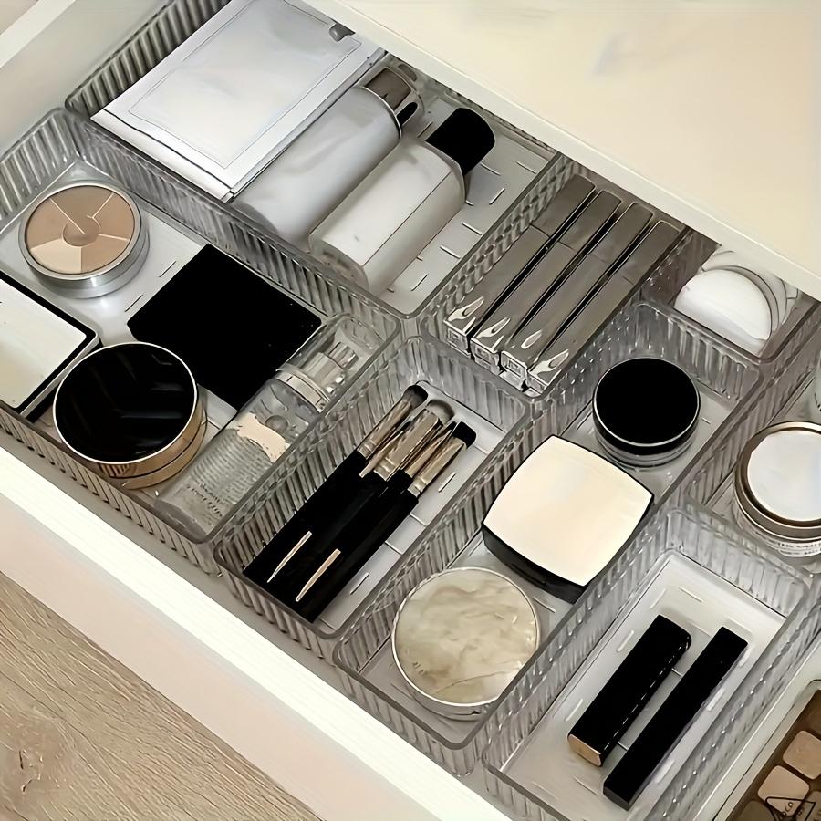 Набор из 6 прозрачных акриловых ящиков для хранения, многофункциональный разделитель для ящиков, штабелируемый органайзер для спальни, ванной комнаты, общежития, для стола, туалетного столика, губной помады