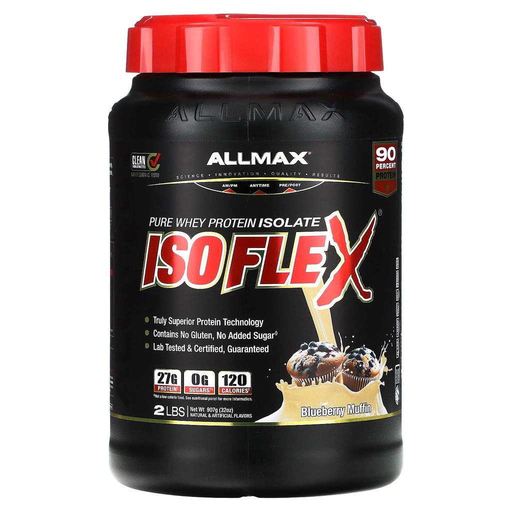 ALLMAX, Isoflex, Pure Whey Protein Isolate, Blueberry Muffin Flavor, 2 Lb (907 G)