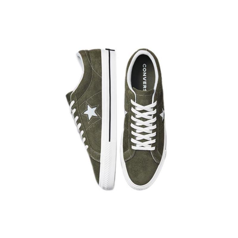Converse Серия One Star Унисекс Низкие Кеды Винтажные Повседневные Оливково-Зеленые 171585C