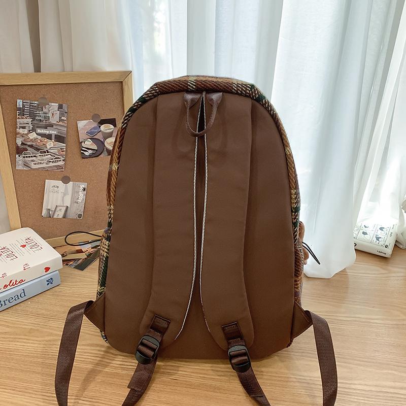 Винтажный клетчатый школьный рюкзак для женщин