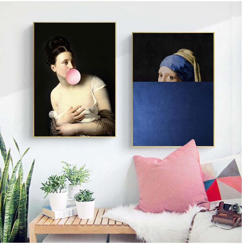 Всемирно известная картина, настенное искусство, фэнтези, холст, постеры и принты, фигурка, креативная настенная картина для украшения гостиной, без рамки