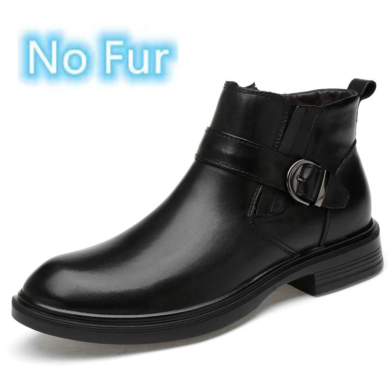 Модные винтажные британские мужские простые ботинки из натуральной кожи, высококачественные деловые ботинки, повседневные ботинки с круглым носком и боковой молнией