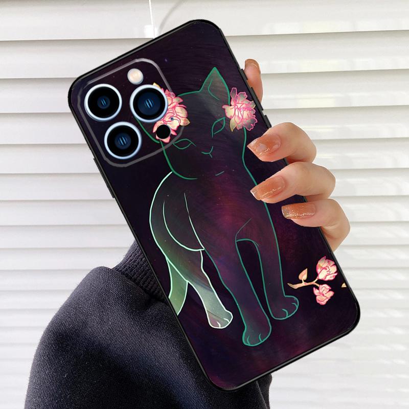 Мультяшный Милый Чехол для Телефона с Кошками для iPhone 16 15 14 13 11 12 17 Pro Max mini 15 16 Plus 16e 17 Air Cover Fundas