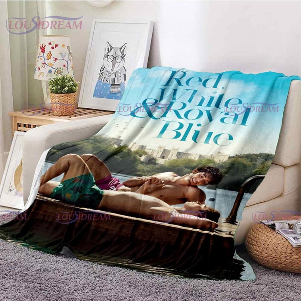 Одеяло из серии красного, белого и королевского синего цвета, мягкое фланелевое одеяло, одеяло для дома, спальни, дивана, пикника, путешествия, офиса, отдыха