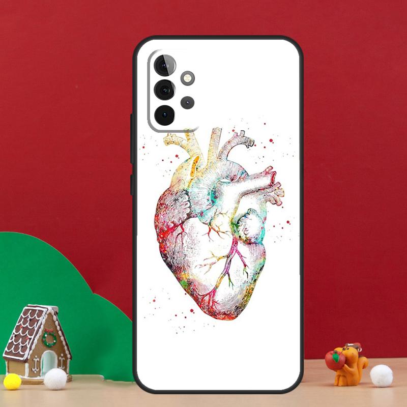Чехол-анатомия человеческого сердца для Samsung Galaxy A54 A06 A16 A26 A36 A56 A53 A32 A52 A33 A13 A55 A35 A15 A14 A34 A17