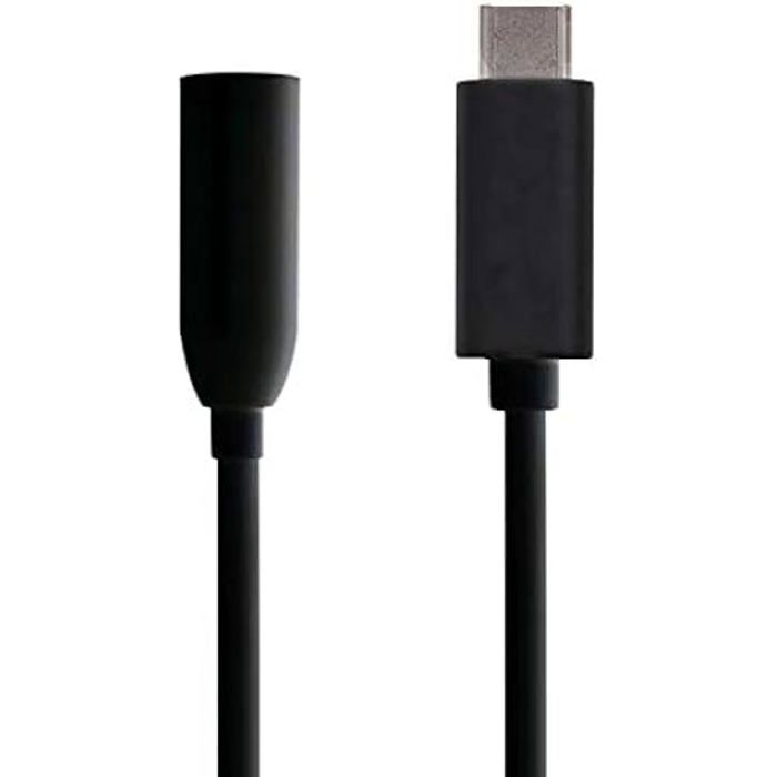 Aisens adaptador usb tipo-c a audio a109-0348 - conectores usb tipo-c macho/jack 3.5 hembra - negro - 15cm