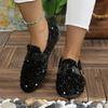 Flat Shoes for Women Glitter Sneakers Casual Female Slip-On Bling Platform Comfortable Plus Size Loafer Shoes Zapatos De Mujer