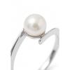 Bague - Pearls &amp; Colors - Perle de Culture d'Eau Douce 7-8 mm - Or Blanc 375/1000 - Qualité AAA+ - Femme