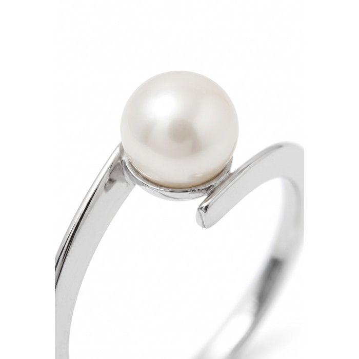 Bague - Pearls &amp; Colors - Perle de Culture d'Eau Douce 7-8 mm - Or Blanc 375/1000 - Qualité AAA+ - Femme