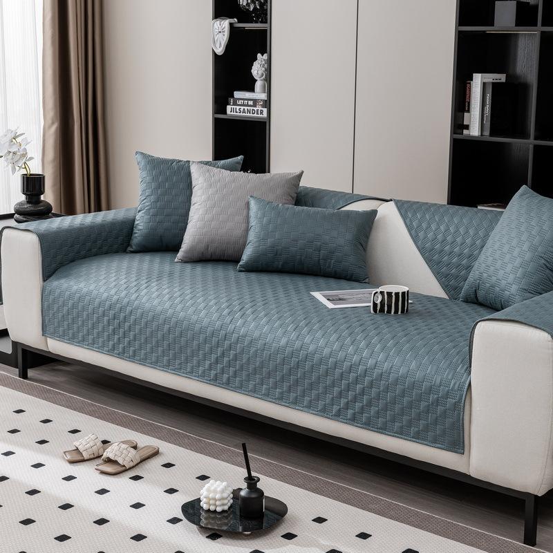 New Waterproof L-shaped Sofa Cover Plaid Fabric Universal Anti-Slip Pet Dog Kids Sofa Mat Covers Living Room Sofas Slipcovers