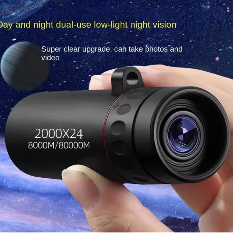 Monocular Black HD Telescope: High Magnification, Portable Dual-use, Mini Outdoor Mobile Phone Compatible