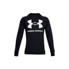 Under Armour Rival Big Logo Fleece Hoodie Men Tops Black 1357093-001