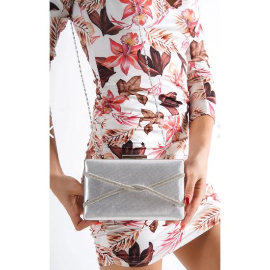 Silver Women's Cross Stone Evening Bag