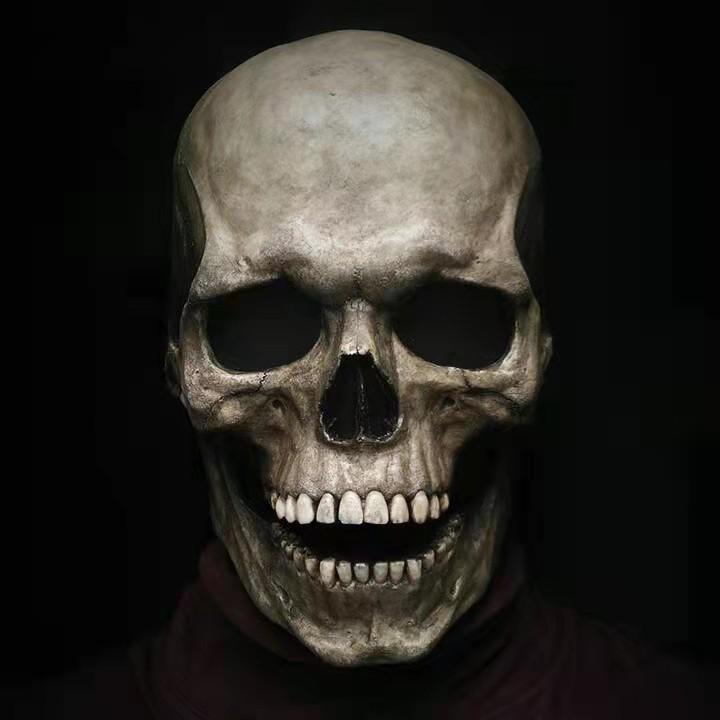 Halloween Decorations Scary Moving Jaw Open Mouth Head Creepy Latex Adult Face Horror Cosplay for Party Props