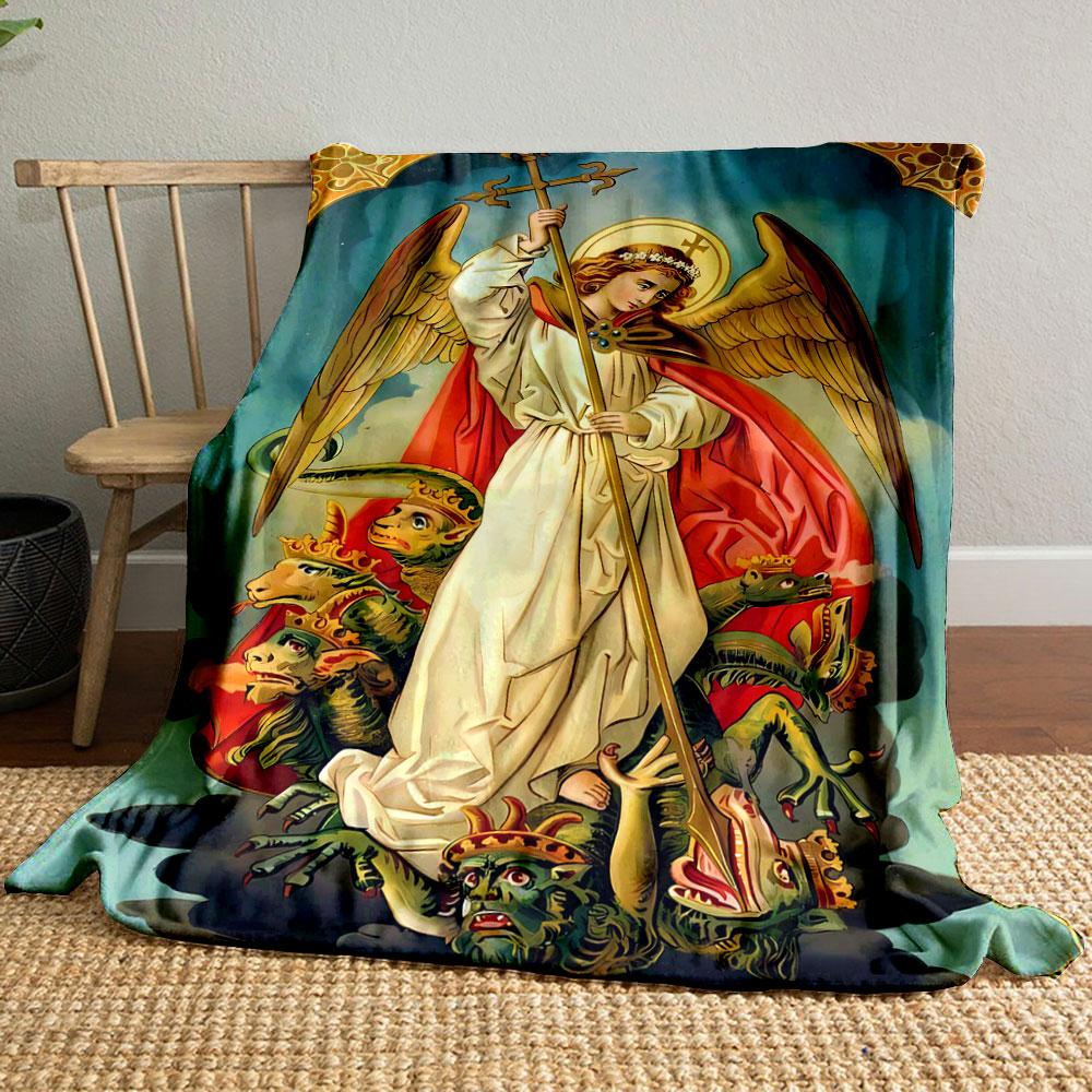 Archangel Michael Dragon Blanket bedroom Blanket for Livingroom Couch lunch break Soft throw for Friend's festival Gift